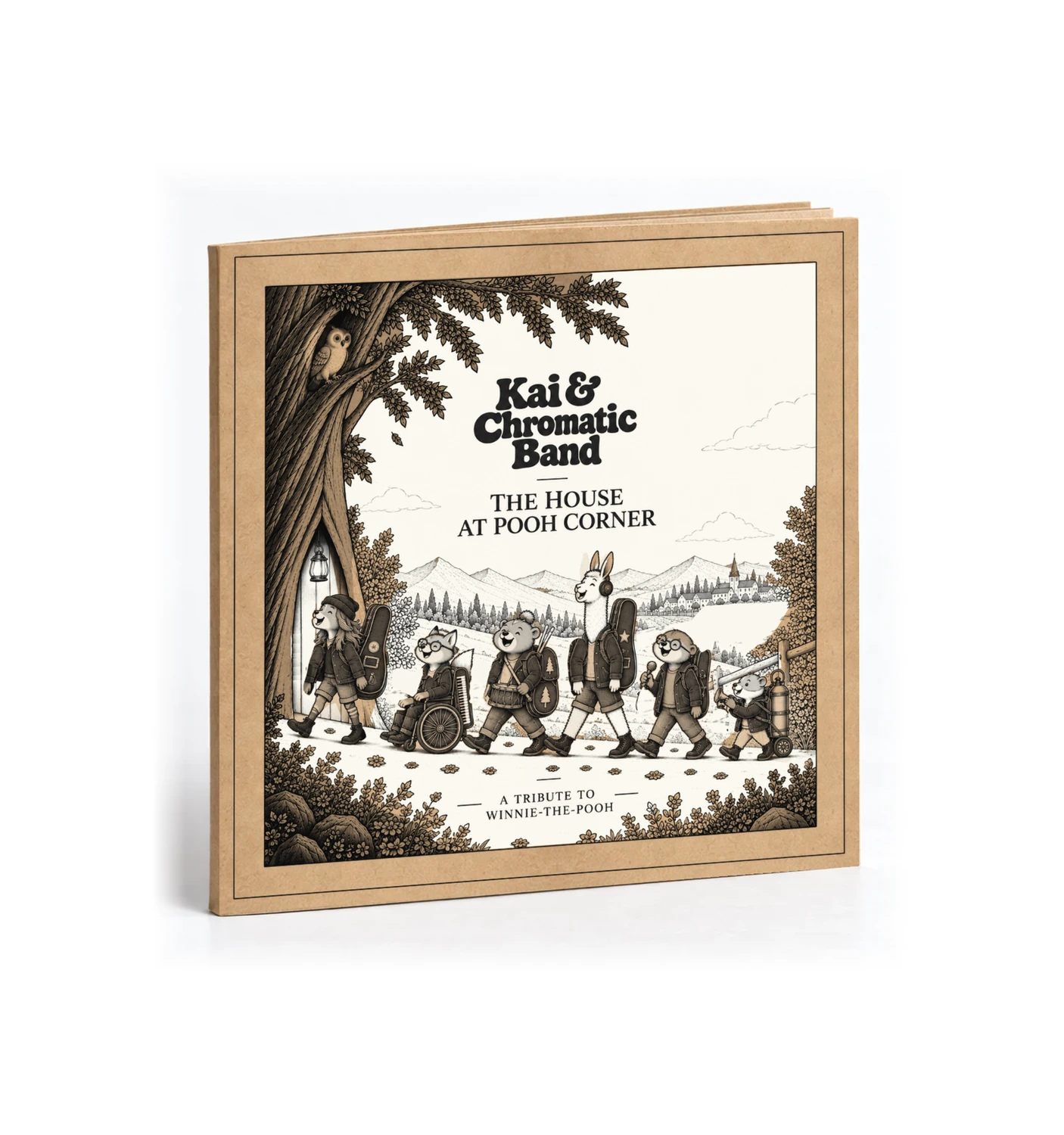 The House at Pooh Corner illustrated sleeve in warm kraft tones
